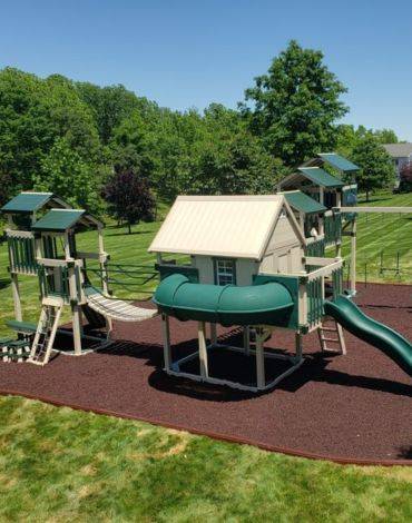 Finished jungle gym playset from Burst Landscape Supply